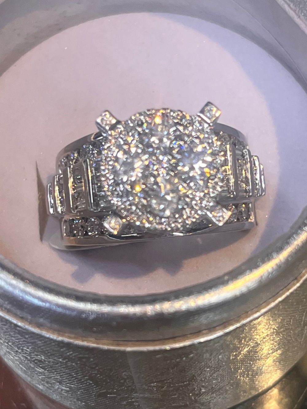 Womens white gold diamond band